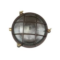 Lido Schiffslampe Wand Ø 21 cm Messing Glas E27 IP64 außen< Rustikale Lampen|Metall Lampen