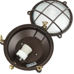 Lido Schiffslampe Wand Ø 21 cm Messing Glas E27 IP64 außen< Rustikale Lampen|Metall Lampen