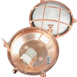 Lido Schiffslampe Wand Messing Glas E27 IP64 in Kupfer außen< Rustikale Lampen|Metall Lampen