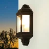 Rustikale Lampen|Maritime Lampen*Easylight Schiffslampe Wandleuchte Außen Schwarz Braun LIVORNO