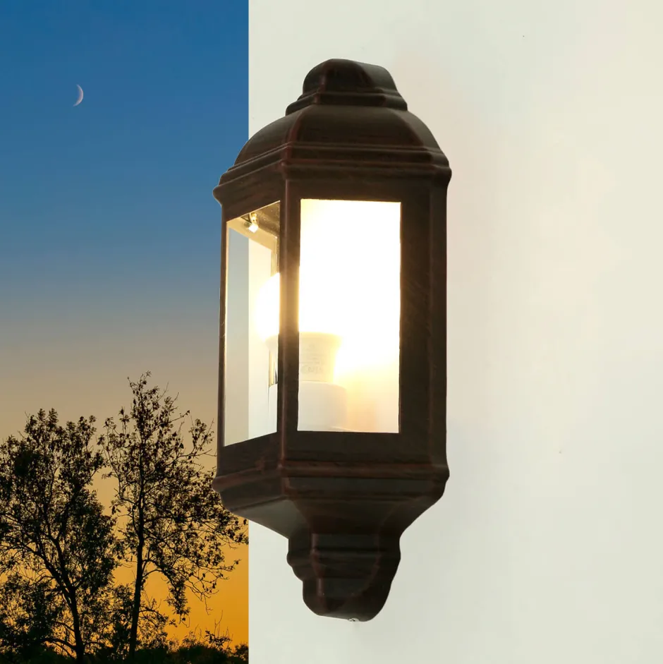 Rustikale Lampen|Maritime Lampen*Easylight Schiffslampe Wandleuchte Außen Schwarz Braun LIVORNO