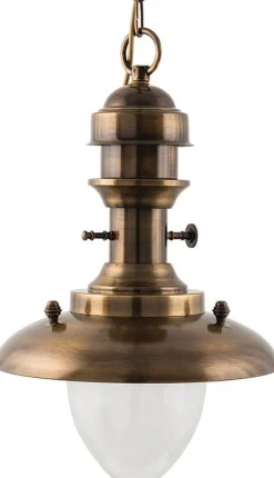 Lido Schiffsleuchte Außen Echt-Messing Glas in Antik< Rustikale Lampen|Metall Lampen
