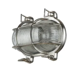 Außenwandleuchten|Rustikale Lampen*Lido Schiffsleuchte Außen Messing in Nickel IP64 oval