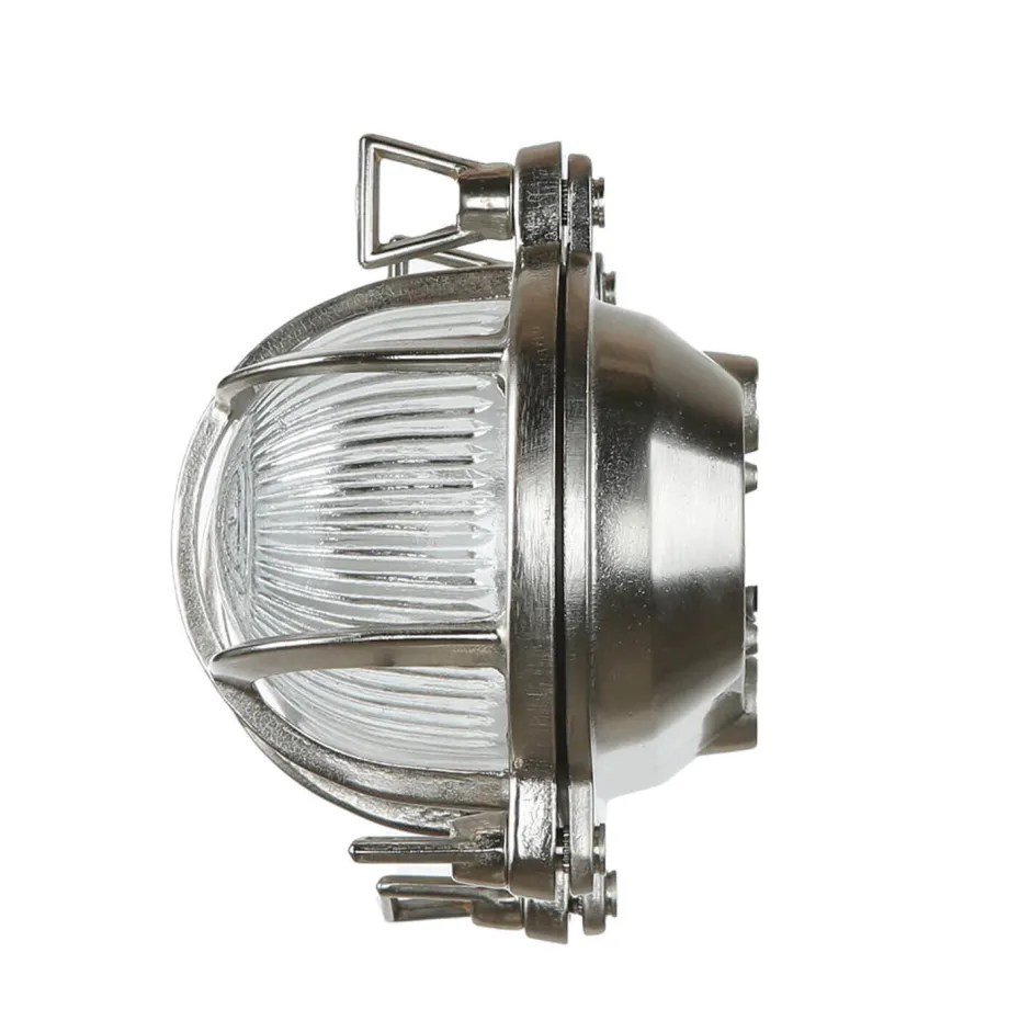 Außenwandleuchten|Rustikale Lampen*Lido Schiffsleuchte Außen Messing in Nickel IP64 oval