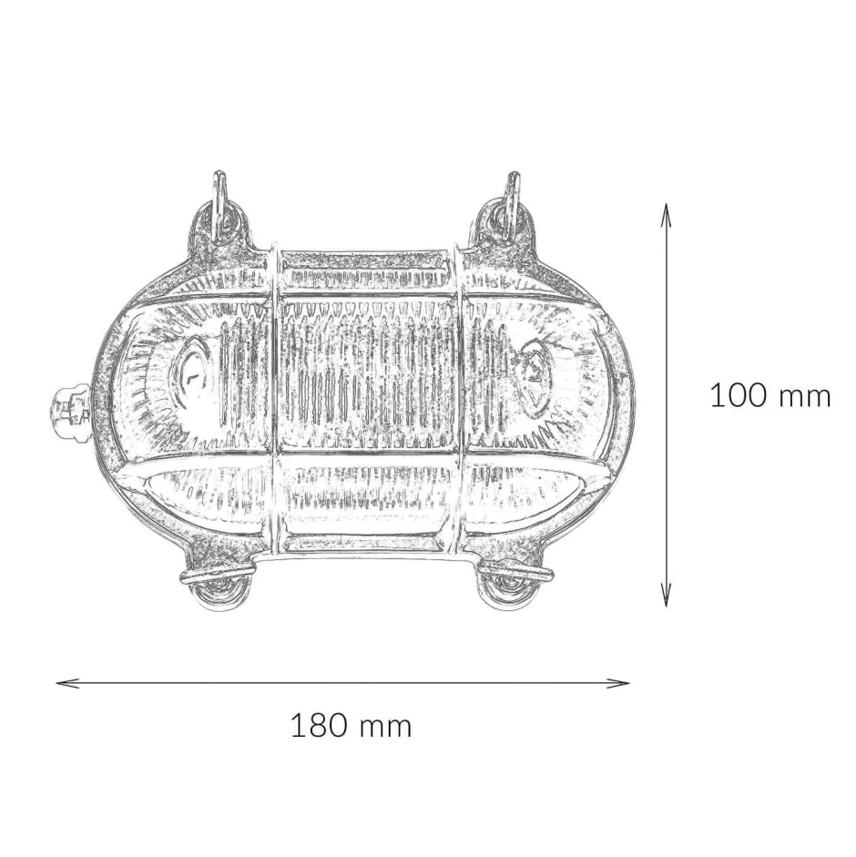 Außenwandleuchten|Rustikale Lampen*Lido Schiffsleuchte Außen Messing in Nickel IP64 oval