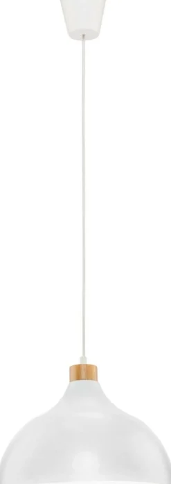 TK Lighting Schlichte Hängelampe HELMA Weiß Retro rund Ø33cm< Retro Lampen|Wohnzimmerlampen