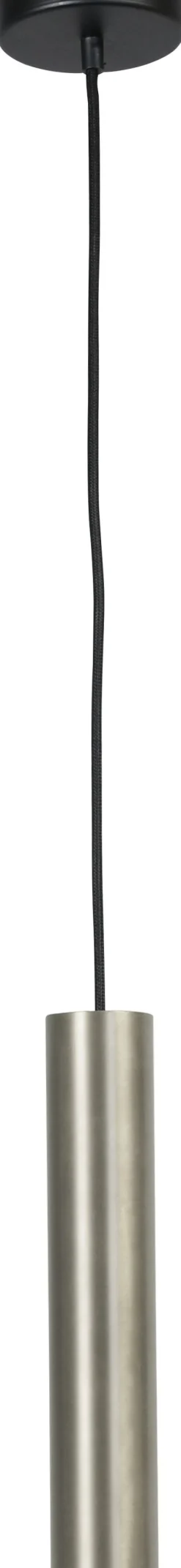 Wohnzimmerlampen|Esszimmer Lampen*Masterlight Schmale Hängelampe Metall Zylinder Ø5,4cm Nickel Schwarz