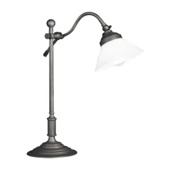 Schreibtischlampen|Glaslampen*Giovanni Battista Schreibtischlampe 40 cm Messing Glas Rustikal verstellbar