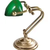 Giovanni Battista Schreibtischlampe Bronze Glasschirm Grün< Glaslampen|Metall Lampen