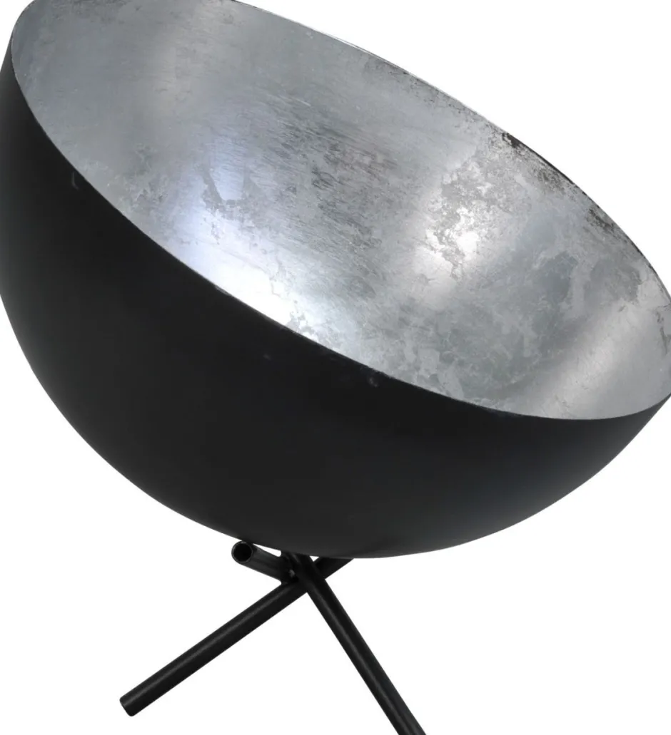 Tischlampen|Schlafzimmer Lampen*Masterlight Schreibtischlampe Grau Metall Silber Ø30cm LARINO