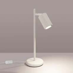 Bürolampen|Schlafzimmer Lampen*Sollux Schreibtischlampe GU10 43 cm hoch in Creme Modern Aluminium