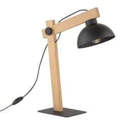 Tischlampen|Schlafzimmer Lampen*TK Lighting Schreibtischlampe Holz Metall 52 cm verstellbar Junges Wohnen