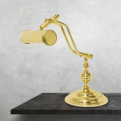 Tischlampen|Badezimmer Lampe*Giovanni Battista Schreibtischlampe Messing poliert 38 cm schwenkbar E14