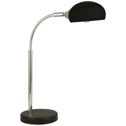 Searchlight Schreibtischlampe Schwarz H: 49 cm E14 Glasschirm verstellbar< Wandleuchten|Bürolampen