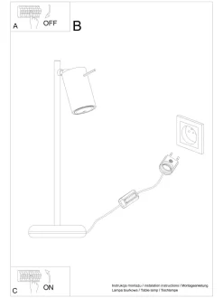 Bürolampen|Moderne Lampen*Sollux Schreibtischlampe Schwarz Metall 43 cm hoch schwenkbar