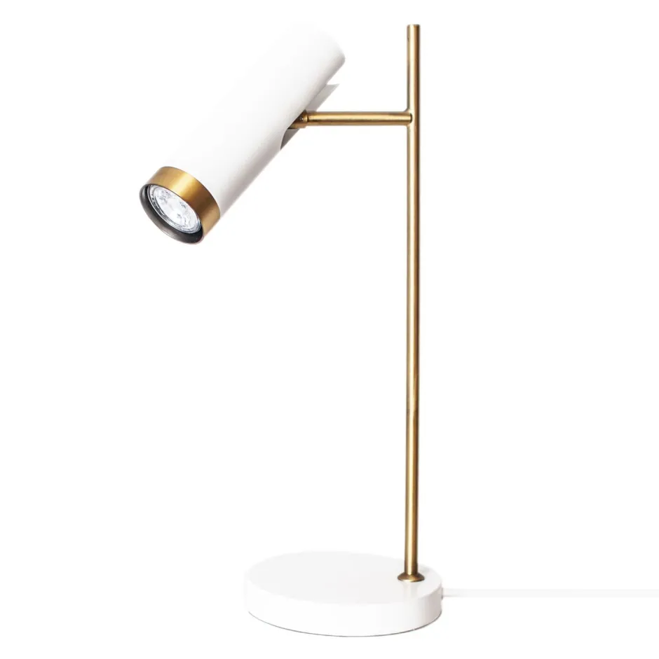 By Rydéns Schreibtischlampe Weiß Gold 49 cm hoch GU10 verstellbar< Bürolampen|Schlafzimmer Lampen