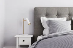 By Rydéns Schreibtischlampe Weiß Gold 49 cm hoch GU10 verstellbar< Bürolampen|Schlafzimmer Lampen