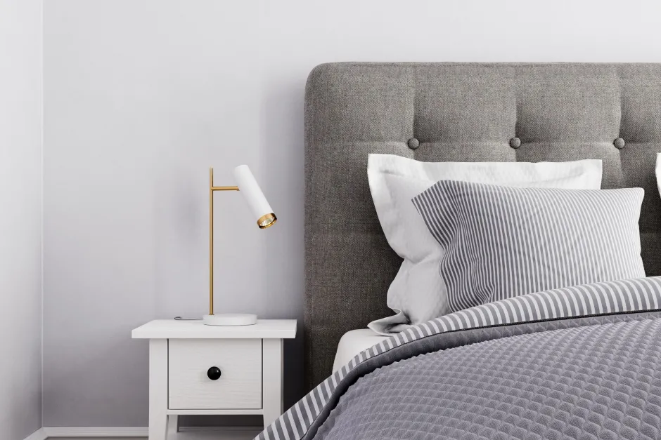 By Rydéns Schreibtischlampe Weiß Gold 49 cm hoch GU10 verstellbar< Bürolampen|Schlafzimmer Lampen