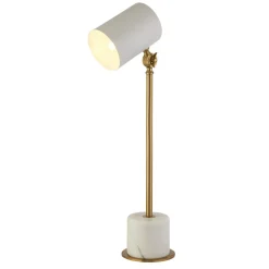Wandleuchten|Bürolampen*Searchlight Schreibtischlampe Weiß Messing E27 51,5-63 cm verstellbar