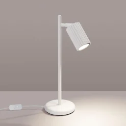 Bürolampen|Schlafzimmer Lampen*Sollux Schreibtischleuchte Weiß Metall H: 43 cm schwenkbar GU10