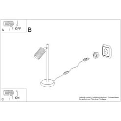 Bürolampen|Schlafzimmer Lampen*Sollux Schreibtischleuchte Weiß Metall H: 43 cm schwenkbar GU10