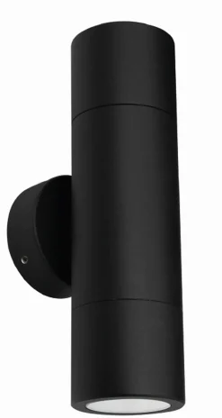 Lido Schwarze Außenlampe Aluminium IP54 E27 Up Down Lampe< Außenwandleuchten|Moderne Außenleuchten