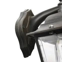 Außenwandleuchten|Rustikale Lampen*Lido Schwarze Außenlampe Aluminium IP44 Rustikal E27