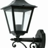 Außenwandleuchten|Rustikale Lampen*Lido Schwarze Außenlampe antik Rustikal IP44 E27 H:41cm