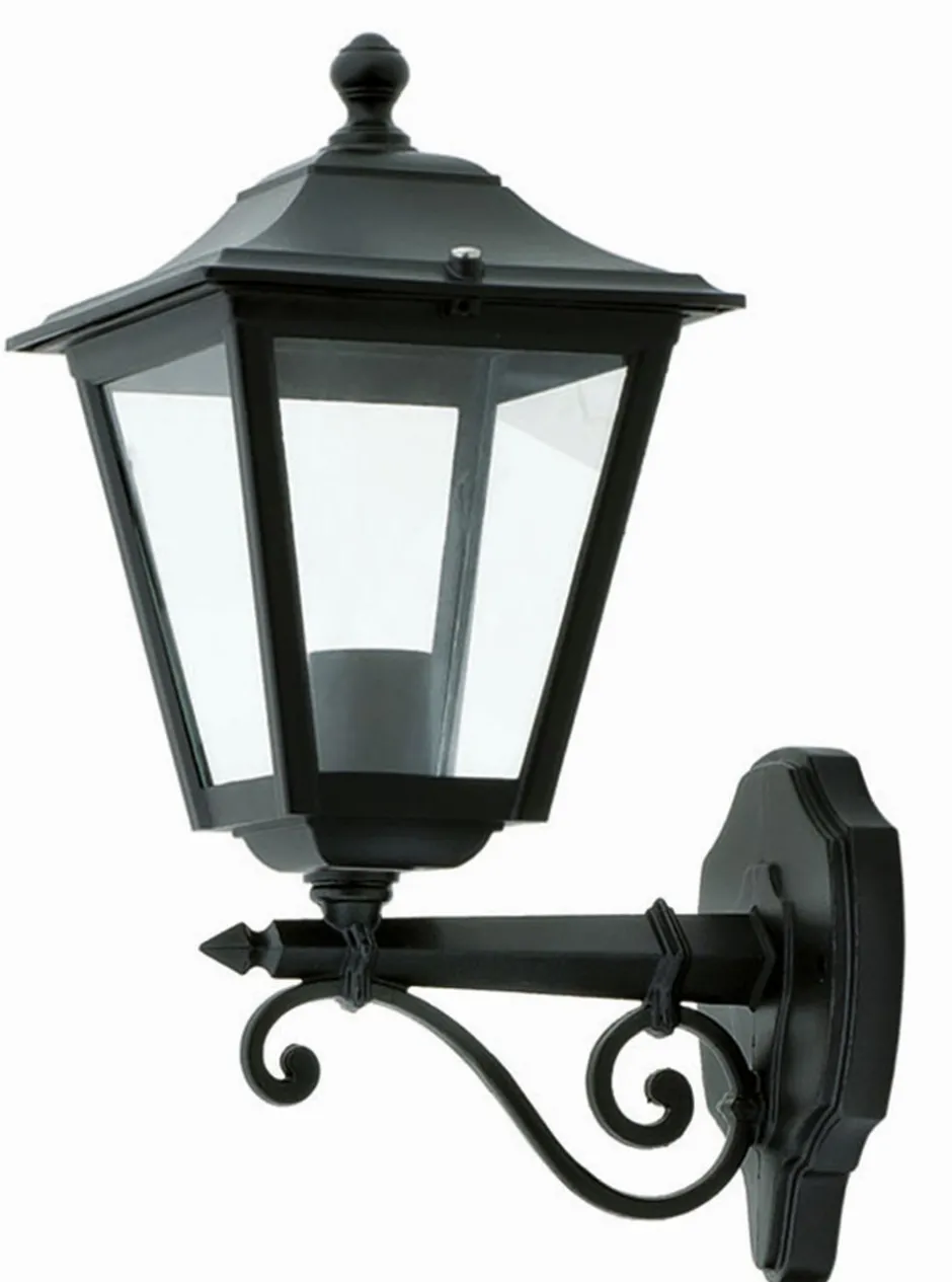 Außenwandleuchten|Rustikale Lampen*Lido Schwarze Außenlampe antik Rustikal IP44 E27 H:41cm