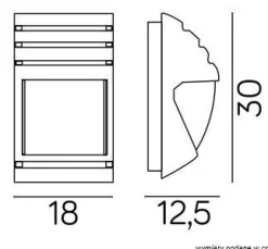 Außenwandleuchten|Metall Lampen*SU-MA Schwarze Außenleuchte IP54 H:30cm blendarm E27