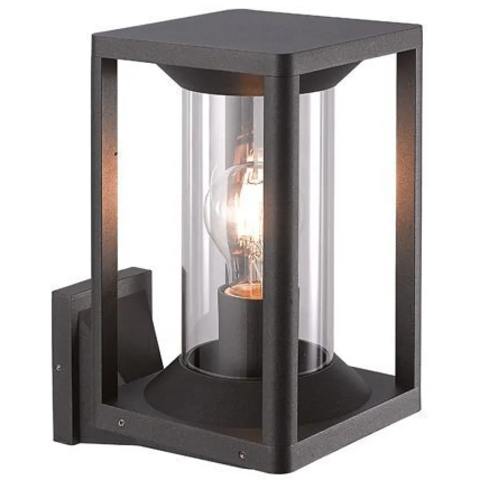 SU-MA Schwarze Außenleuchte IP65 wetterfest E27 KAMPEN< Außenwandleuchten|Metall Lampen