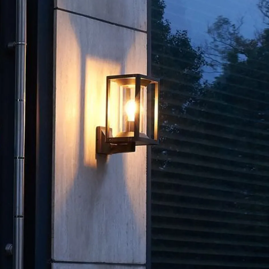 SU-MA Schwarze Außenleuchte IP65 wetterfest E27 KAMPEN< Außenwandleuchten|Metall Lampen