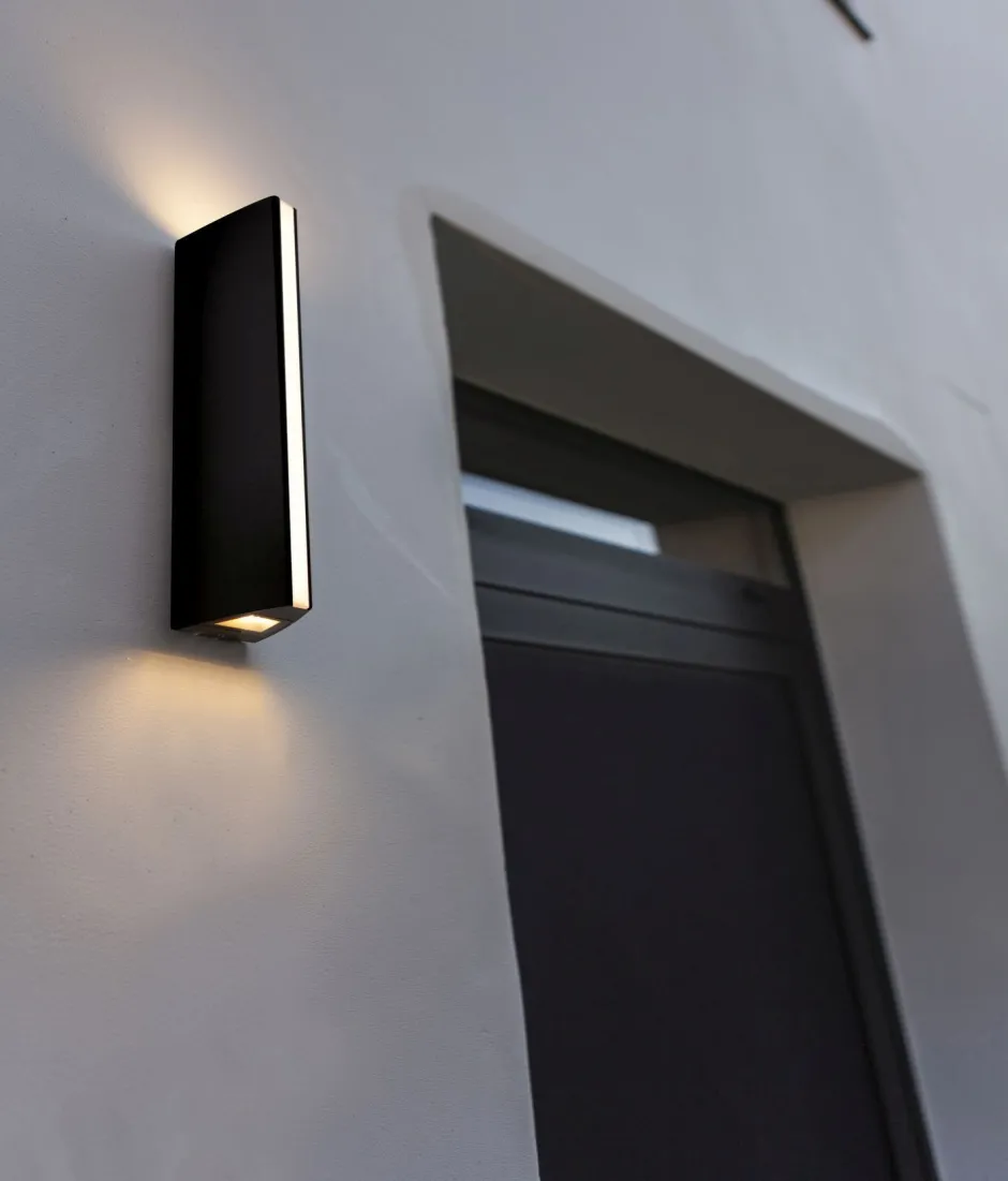 Led Außenleuchten|Moderne Außenleuchten*Eco-Light Schwarze Außenleuchte Modern E27 IP54 H:30 cm blendarm