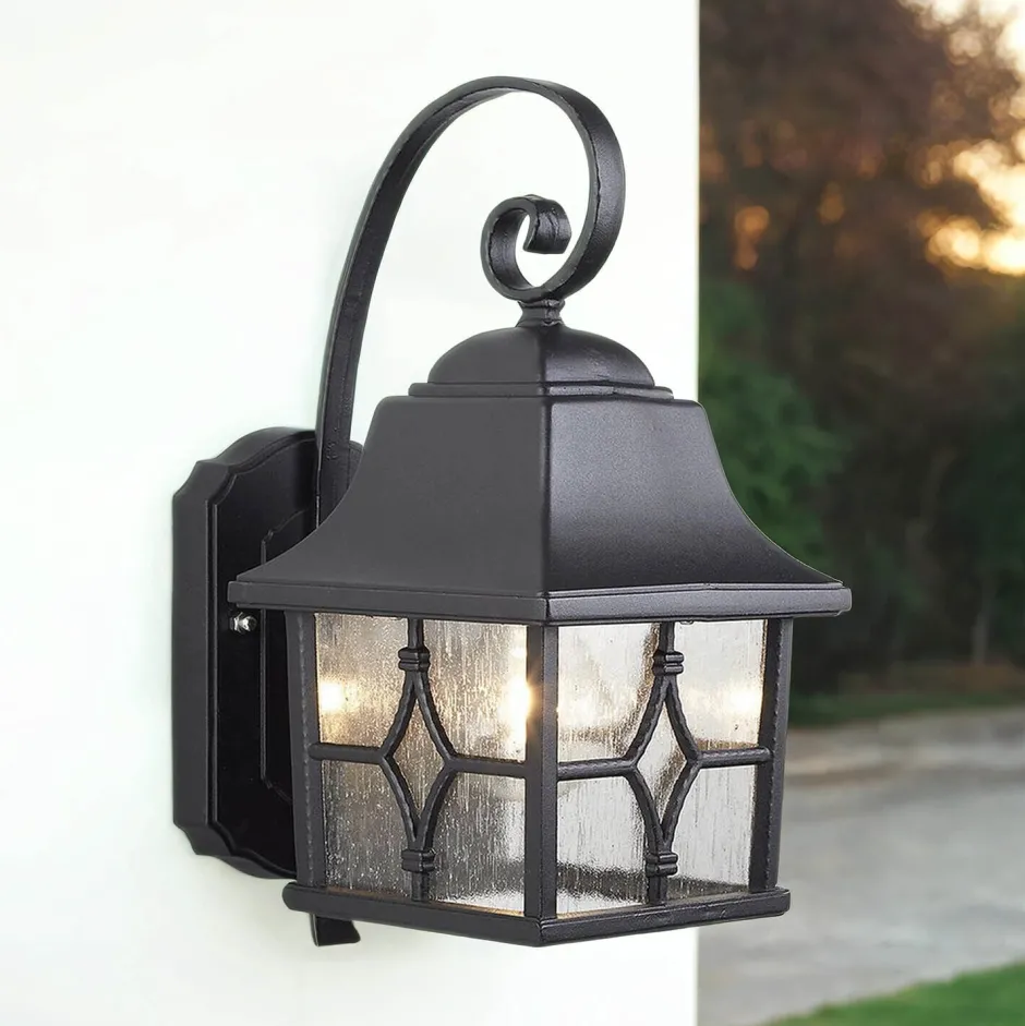 Rustikale Lampen|Rustikale Außenleuchten*Elstead Schwarze Außenleuchte Rustikal IP44 wetterfest KENT