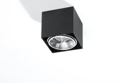 Sollux Schwarze Aufbauleuchte Aluminium eckig Modern< Moderne Lampen|Küchenlampen
