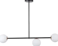 Sigma Schwarze Deckenlampe 3-flammig Glas Metall G9 blendarm< Deckenleuchten|Kugellampen