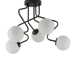 Deckenleuchten|Kugellampen*Sigma Schwarze Deckenlampe G9 Glas Kugeln Metall geschwungen