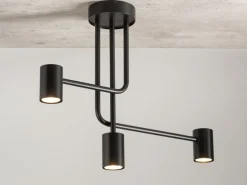 Sigma Schwarze Deckenlampe GU10 Zylinder L:60 cm Metall< Deckenleuchten|Moderne Lampen