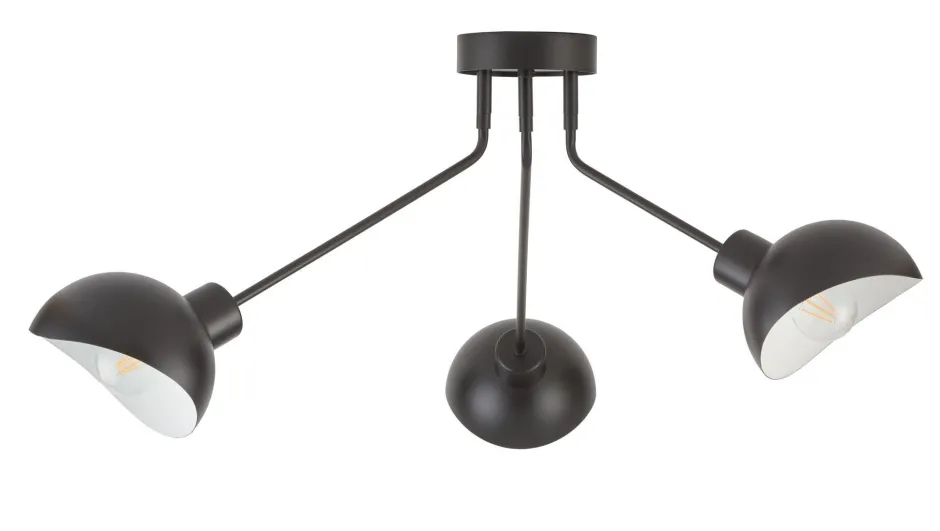 Sigma Schwarze Deckenlampe Innen Weiß E27 3-flammig stylisch< Deckenleuchten|Moderne Lampen