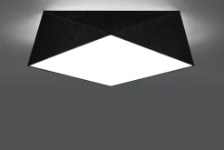 Wohnzimmerlampen|Moderne Lampen*Sollux Schwarze Deckenlampe LYNNDIE B:50cm geometrisch 3x E27