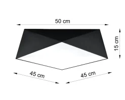 Wohnzimmerlampen|Moderne Lampen*Sollux Schwarze Deckenlampe LYNNDIE B:50cm geometrisch 3x E27