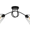 Belis Schwarze Deckenlampe Retro Metall E27 L:90 cm 2-flammig< Bürolampen|Wohnzimmerlampen