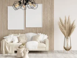 Belis Schwarze Deckenlampe Retro Metall E27 L:65 cm 5-flammig< Bürolampen|Wohnzimmerlampen