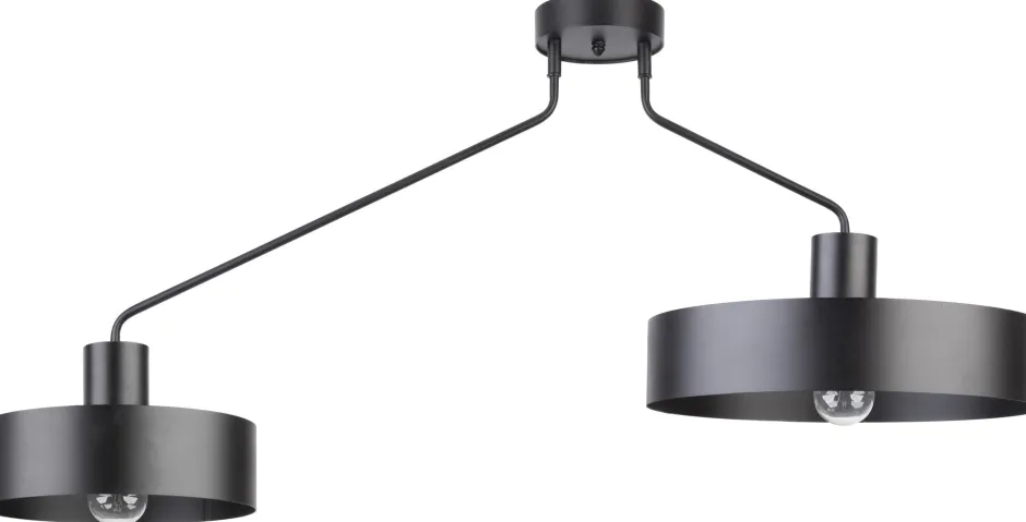 Sigma Schwarze Deckenleuchte E27 Metall Retro H:54 cm groß< Deckenleuchten|Wohnzimmerlampen