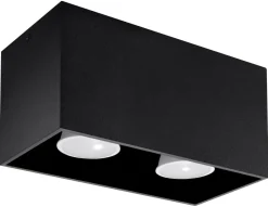 Sollux Schwarze Deckenleuchte GEO B:20cm Aluminium eckig< Küchenlampen|Moderne Lampen