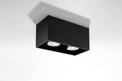 Sollux Schwarze Deckenleuchte GEO B:20cm Aluminium eckig< Küchenlampen|Moderne Lampen