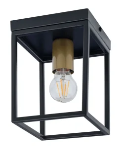 Sigma Schwarze Deckenleuchte Gold Akzent H:21 cm dekorativ< Deckenleuchten|Flurlampen