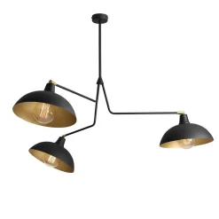 Deckenleuchten|Badezimmer Lampe*ALDEX Schwarze Deckenleuchte Metall 3-flammig E27 flexibel