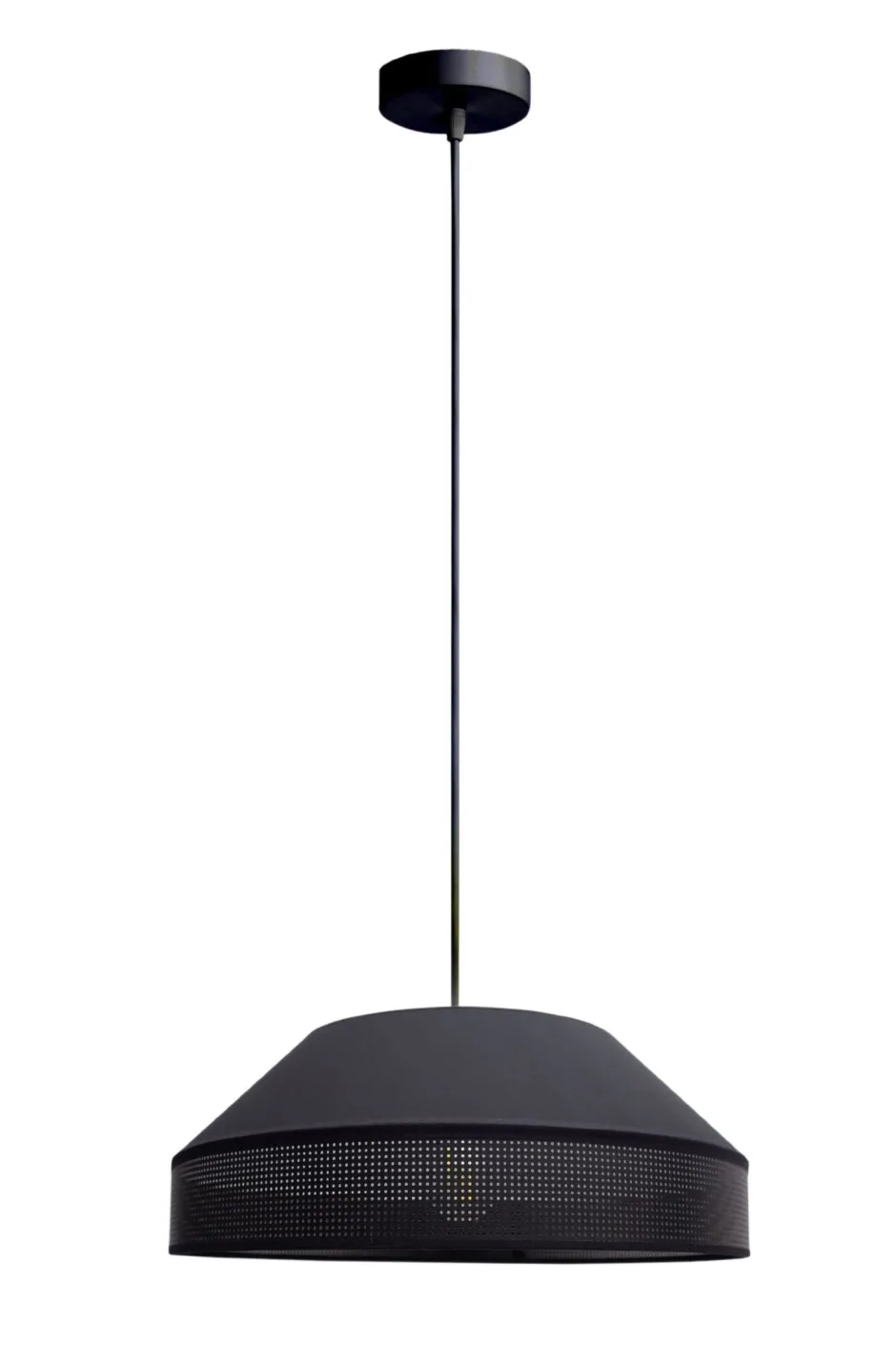 Wohnzimmerlampen|Stofflampen*Belis Schwarze Hängelampe blendarm Stoff wohnlich B:45 cm E27