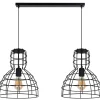 Hängelampen|Bürolampen*Belis Schwarze Hängelampe Draht Metall 85 cm 2-flmg E27 Loft